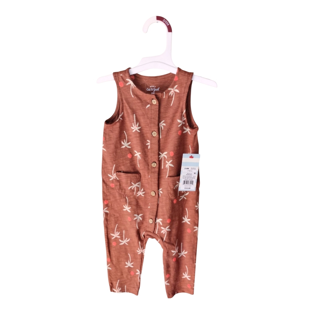 Cat & Jack Brown Palm Print One Piece